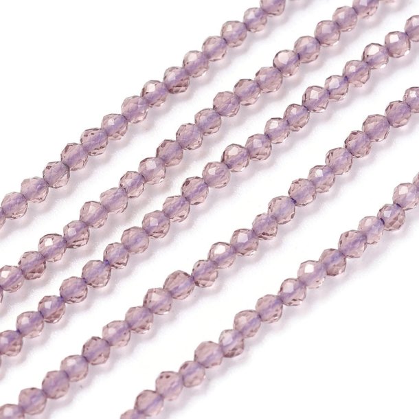 Celestial crystal, glass bead, whole strand, dusty purple, 2x2 mm, 180 pcs