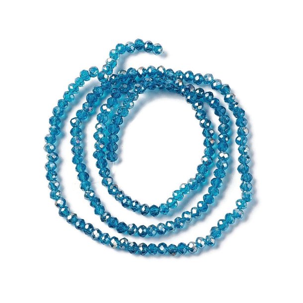 Celestial crystal, full strand, blue, alternating AB, rondelle, 2x3 mm, approx. 170 pcs