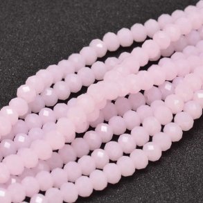 Celestial Kristall, ganzer Strang, hellrosa, trb, 4x3 mm, ca. 130 Stk