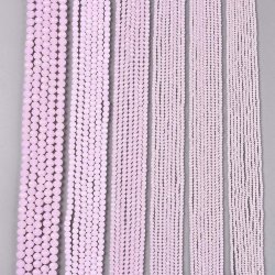 Glasperlen, rosa, facettierte Rondelle, 2,3x1,5 mm, 1 Strang