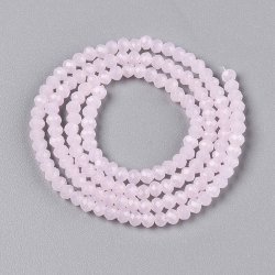Glasperlen, rosa, facettierte Rondelle, 2,3x1,5 mm, 1 Strang