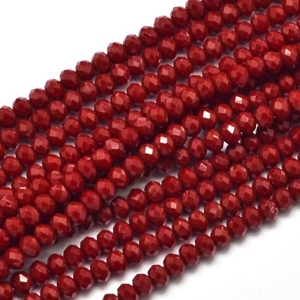 Celestial crystal, complete strand, dark red, opaque, 4x3 mm, ca. 120pcs.