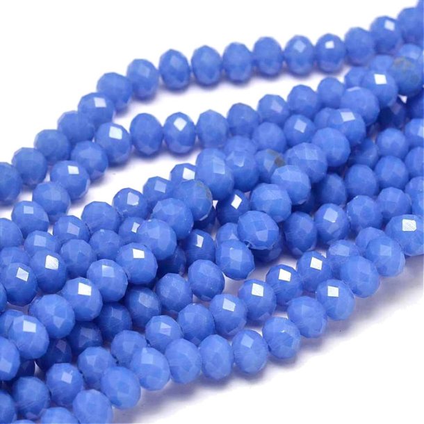 Celestial crystal, full strand, Cornflower blue, opaque, 8x6 mm, approx. 70 pcs