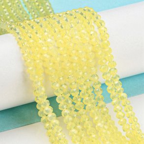 Celestial crystal, complete strand, light yellow, 3,5x2,5 mm, appx. 140pcs.