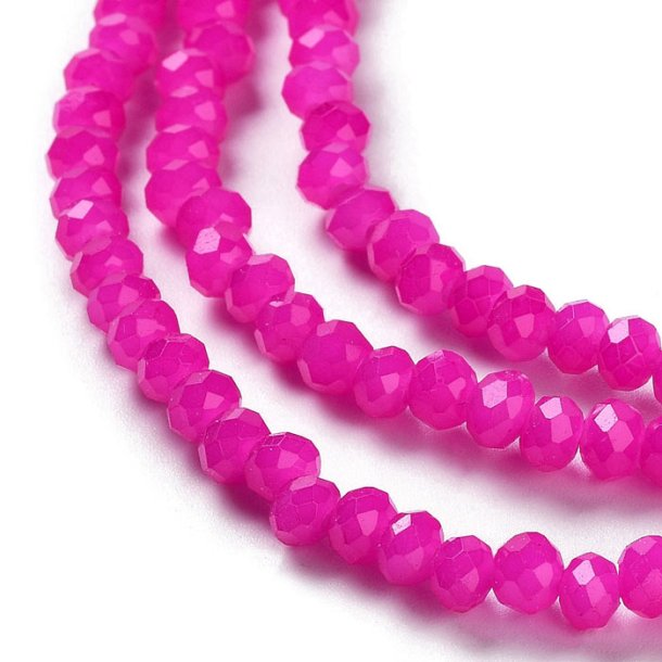 Celestial crystal, full strand, Fuchsia, rondelle, 4x3 mm, approx. 122 pcs.