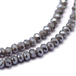 Celestial crystal, full strand, gray iridescent, 3x2 mm, appx. 140 pcs.