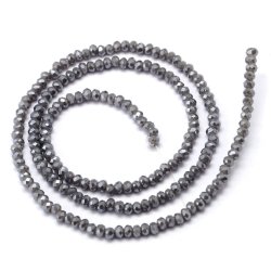 Celestial crystal, full strand, gray iridescent, 3x2 mm, appx. 140 pcs.