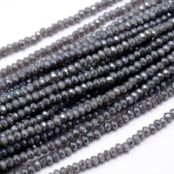 Celestial crystal, full strand, gray iridescent, 3x2 mm, appx. 140 pcs.