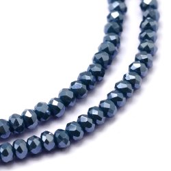 Celestial crystal, full strand, dark prussian blue, 3x2 mm, appx. 140 pcs.