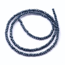 Celestial crystal, full strand, dark prussian blue, 3x2 mm, appx. 140 pcs.