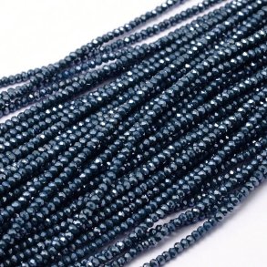 Celestial crystal, full strand, dark prussian blue, 3x2 mm, appx. 140 pcs.