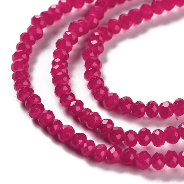 Celestial crystal, full strand, Dark Fuchsia, rondelle, 4x3 mm, approx. 122 pcs.