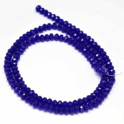 Celestial Kristall, ganzer Strang, opak, dunkelblau, 3,5x2,5 mm, 120 Stk.