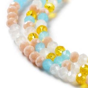 Celestial, ganzer Strang, Mischung türkis, gelb, pfirsich, 4x3 mm, ca. 120 Stk