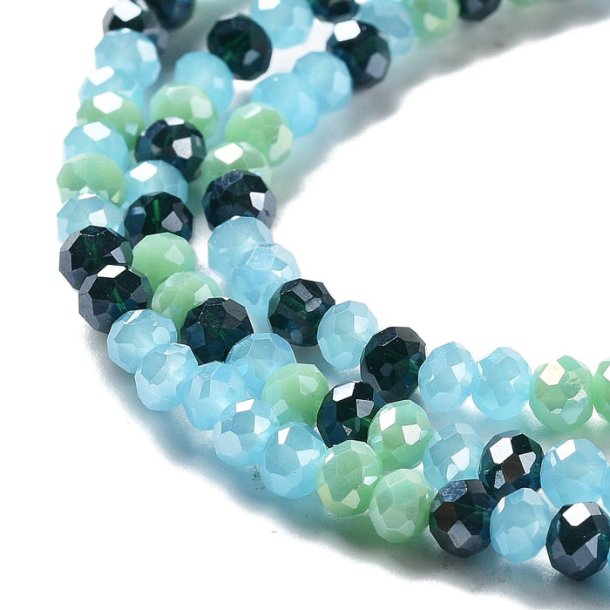 Celestial, full strand, mix of turquoise, green, blue, rondelle, 4x3mm, appx. 120pcs
