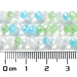 Celestial, ganzer Strang, Mischung wei&szlig;, hellblau, gr&uuml;n, 4x3 mm, ca. 120 Stk