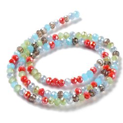 Celestial, ganzer Strang, Mischung orange, blau, gr&uuml;n, 4x3 mm, ca. 120 Stk