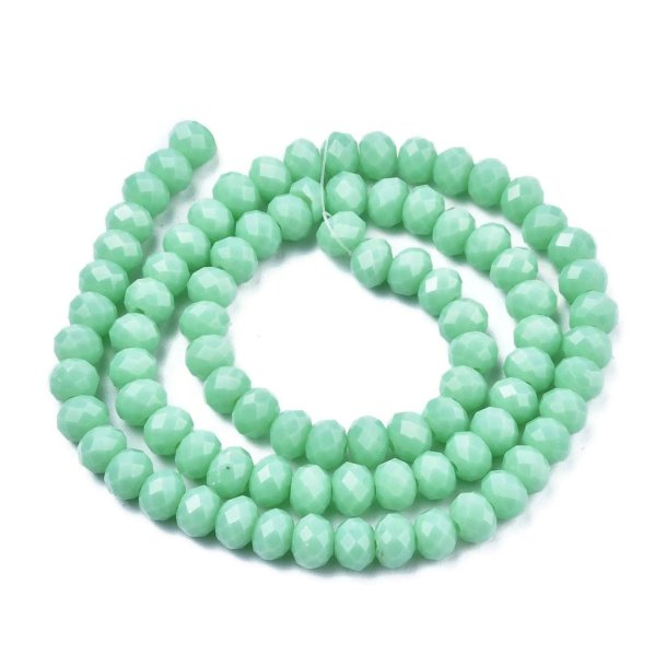 Celestial crystal, whole strand, Turquoise-green, rondelle, 6x5 mm, appx. 90 pcs.