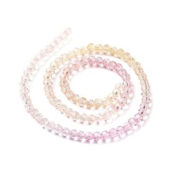 Himmelskristall, ganzer Strang, orange/gelb/rosa, 4x4 mm, ca. 92 Stk.