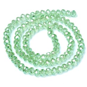 Celestial, ganzer Strang, transparent grün ab, Scheibe, 4x3mm, ca. 125 Stk.