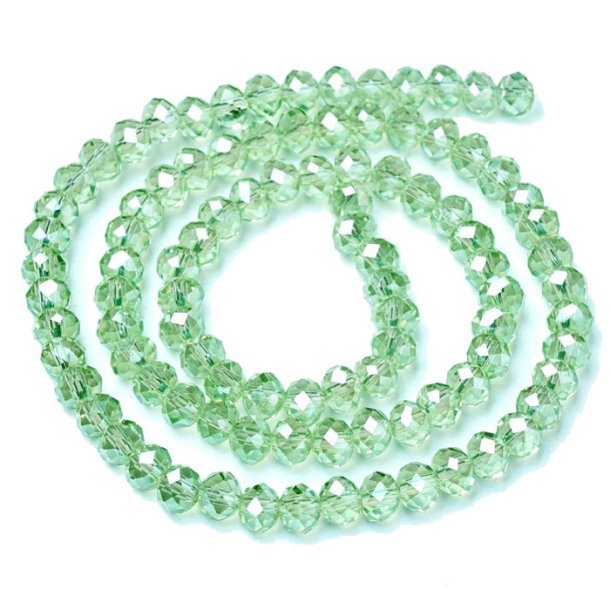 Celestial crystal, full strand, transparent green ab, rondell, 4x3mm, approx. 125 pcs