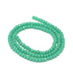 Himmelskristall, ganzer Strang, undurchsichtig, t&uuml;rkisgr&uuml;n, rund, 3,5x2,5-3mm, ca. 126 Stk.