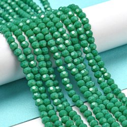 Himmelskristall, ganzer Strang, undurchsichtig, t�rkisgr�n, rund, 4,5x3,5mm, ca. 88 Stk.