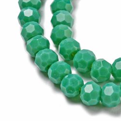 Himmelskristall, ganzer Strang, undurchsichtig, t�rkisgr�n, rund, 4,5x3,5mm, ca. 88 Stk.