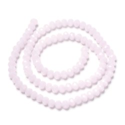Himmelskristall, ganzer Strang, halbtransparent, zartes Rosa, rund, 3x2 mm, ca. 169 Stk.