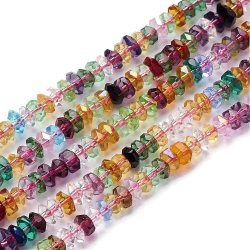 Glasperlen, ganzer Strang, gemischte Farben, facettiert, Rondellen, ca. 6x3 mm, ca. 125 St&uuml;ck.