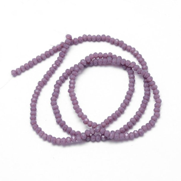Celestial crystal, full strand, opaque, dusty purple, rondelle, 3x2 mm, approx. 169 pcs