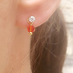 Anhnger, facettierte runde Glasperlen, Mix Farben, Messing vergoldet, 10x4 mm, 20 Stck