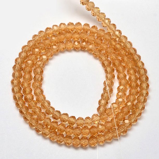 Celestial, whole strand, Amber, rondelle, 4x3 mm, approx. 125 pcs