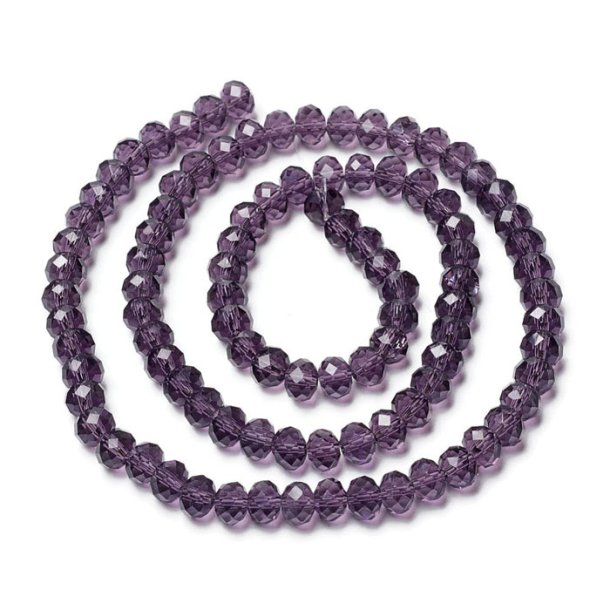 Celestial, whole strand, aubergine, faceted rondelle, 2.5x2 mm, approx. 153 pieces