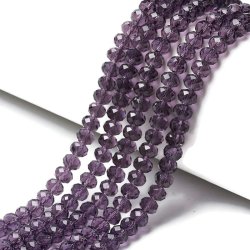 Celestial, ganzer Strang, aubergine, facettierte Rondelle, 2,5x2 mm, ca. 153 St&uuml;ck
