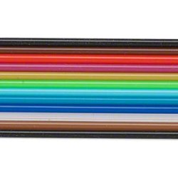 Gummischnur, 12 Farben, Dicke 2,2 mm, hohl 0,7 mm, 12x45 cm