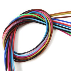 Gummischnur, 12 Farben, Dicke 2,2 mm, hohl 0,7 mm, 12x45 cm