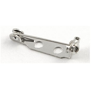 Broschennadel, Stahlfarbenes Metall, 25x6 mm, 4 Stk.