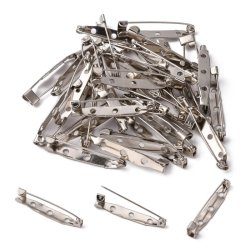 Broschennadel, Metall, L&auml;nge 35 mm, 4 Stk