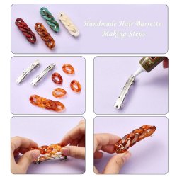 Haarspange, Edelstahl mit schwarzer Kunststoffbeschichtung, 80x10 mm, 2 Stck