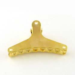 Haarspange, goldenes Messing, gro�, 78x43 mm, 2 Stk.