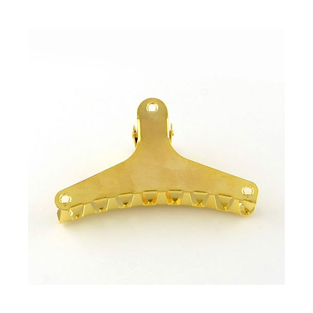 Haarspange, goldenes Messing, gro�, 78x43 mm, 2 Stk.