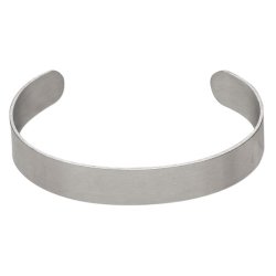 Armreifen, M, offen, verstellbar, matter Stahl, Breite 10 mm, 1 Stk.