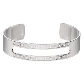 Armreifen mit Löchern, M, verstellbar, versilbertes Messing, Breite 13 mm, 1 Stk.