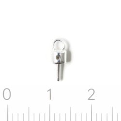 Stift�sken med klar zirkonia og cylindrisk kop, s�lv, 10x0,8 mm, 1 stk