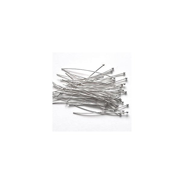 Headpin storkøb 100 stk., 2 mm kugle, sølv, 45x0,5mm