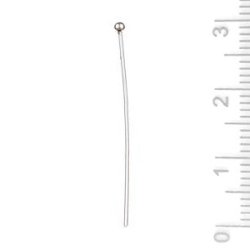 Kurze Nietstifte, Gro&szlig;kauf, 1,2 mm Kugel, d&uuml;nner Draht, Silber, 30x0,4 mm, 100 Stk