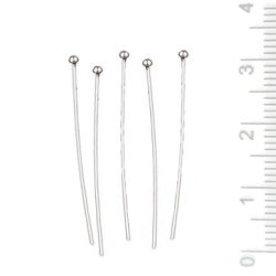 Kurze Nietstifte, Gro&szlig;kauf, mit 1,5 mm Kugel, Silber, kurzes Modell, 30x0,5 mm, 100 Stk