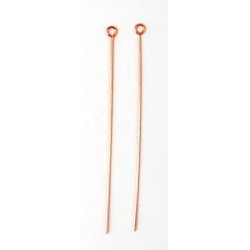 senstifte, Perlenstab mit se, rosvergoldetes Silber, 45x0,5 mm, 10 Stk.