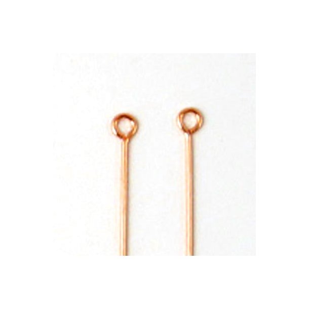 Eyepin, rose gold-plated silver, 45x0,5mm, 10pcs